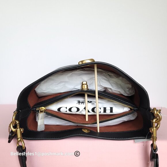 COACH Willow Polished Pebbled Leather Bucket Shoulder Bag- Black color ⭐ - Picture 12 of 16